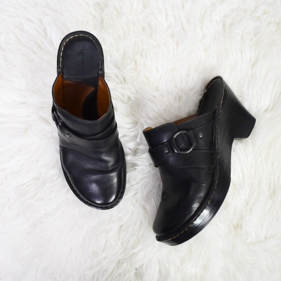 Born Shoes - Born Dorthy Black Clog Slip On Mules 9